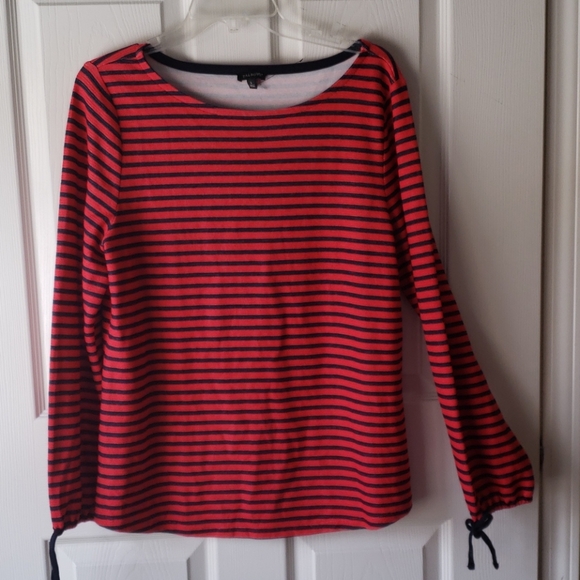 TALBOTS RED AND BLUE LONG SLEEVE TOP - Picture 2 of 4